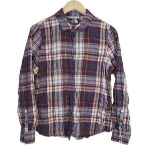 The North Face Womens Plaid Long‎ Sleeve Button-Up Shirt Size L Cotton Everyday